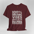 Maroon t-shirt with white text on a gray background