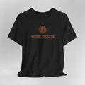 Black t-shirt with 'Witee Roots' logo on a light gray background