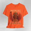 Orange t-shirt with 'Notting Hill Carnival' design on a gray background