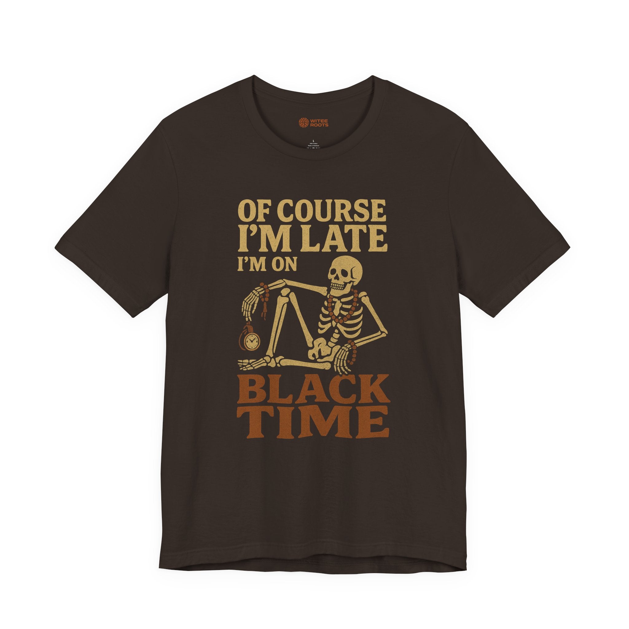 Brown t-shirt with a logo and 'ASCEND' text on a white background