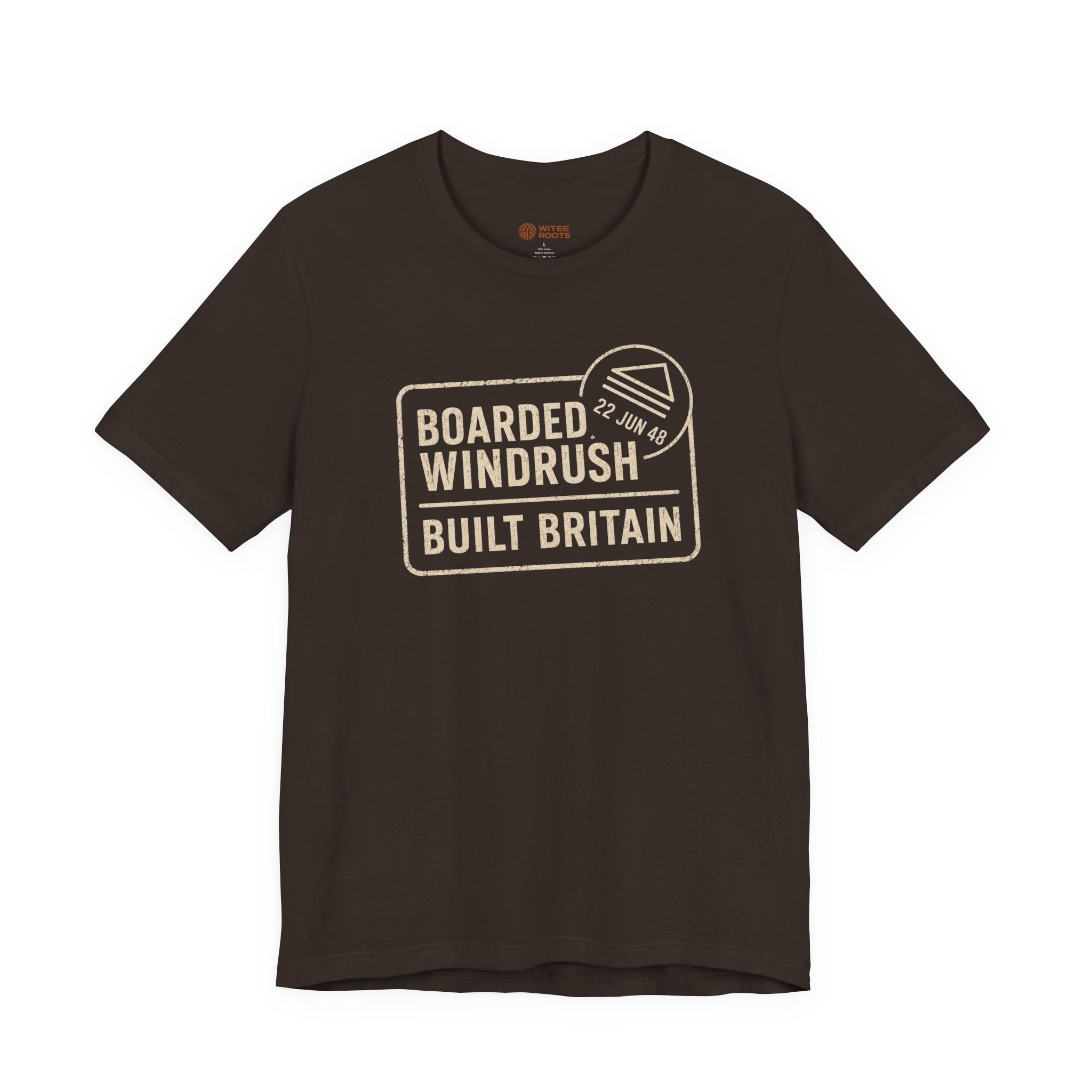 Brown t-shirt with a graphic of a person walking with a golf cart and 'No Golf Today' text on a white background