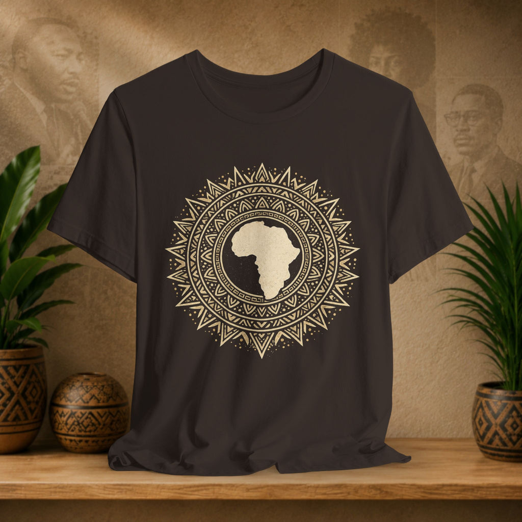 Brown tshirt with African mandala design