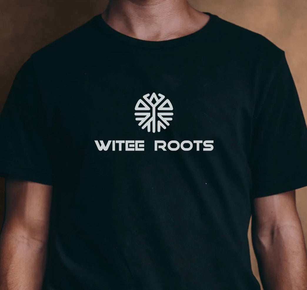 Sign up pop-uo with image. Black t-shirt with 'WITEE ROOTS' logo on a brown background