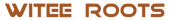 The brand logo 'WITEE ROOTS' in a bold, rounded brown sans-serif font, centered on a solid white background.